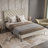 Upholstered Platform Bed With High Padded Wingback Headboard And USB Ports