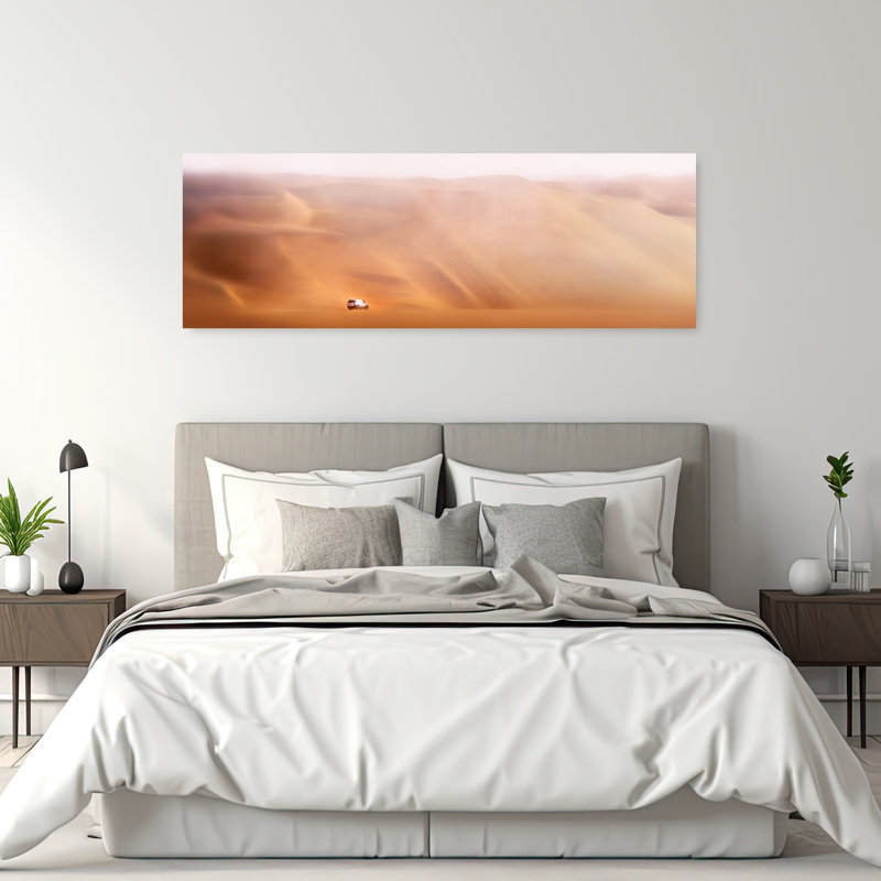 «Golden Dune Adventure Dreamy Peaceful Serene Landscape Nature», art mural, H 20 po x l 60 po