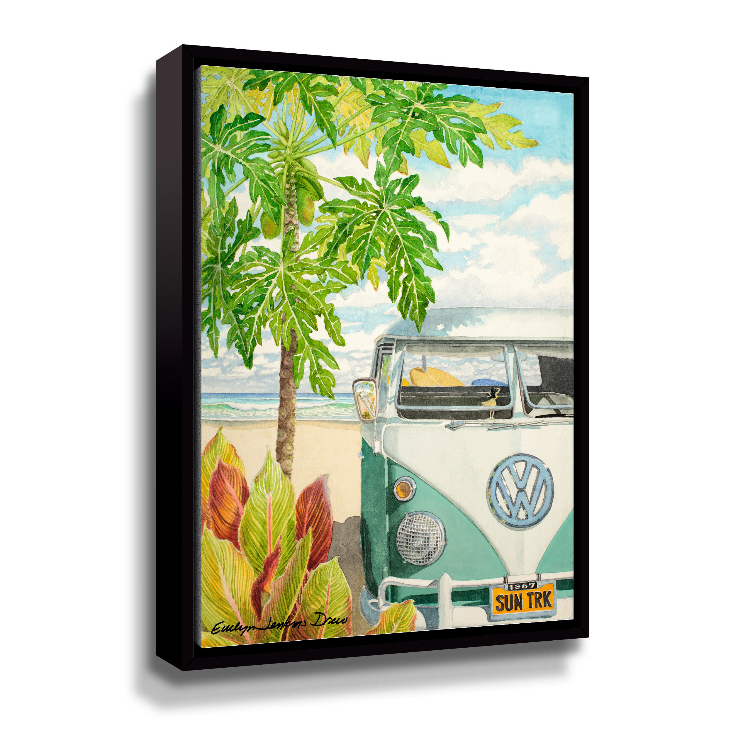 Highland Dunes Hula Girl On Canvas by Evelyn Jenkins Drew Print | Wayfair