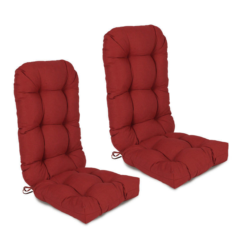 Outdoor Adirondack Chair Seat / Back Cushion (Set of 2), Red