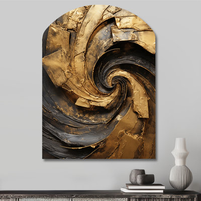 Mansfield - Abstract Spirals Arch Shape Assymterical Metal Wall Sculpture