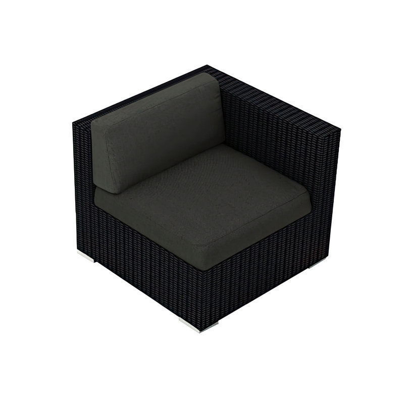 Chaise de patio avec coussin Suffern, Toile gris anthracite Sunbrella®, Fève de café