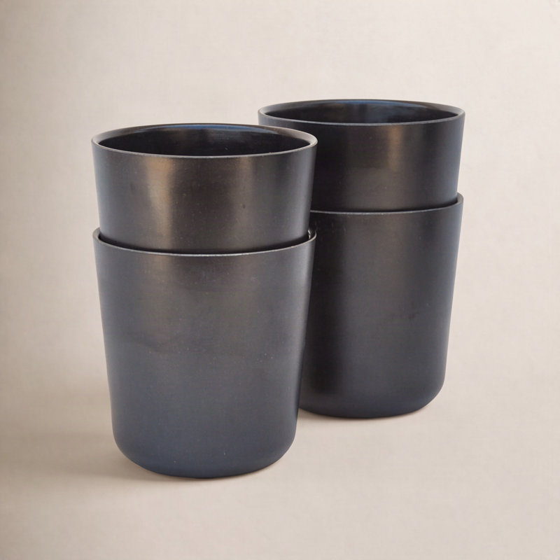 Gusto 12oz. Bamboo Drinking Glass Set, Black