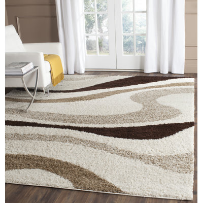 Driffield Abstract Ivory/Brown Area Rug