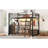 Queen Size Metal Loft Bed With Desk, Led, Storage Shelves And Comfortable Footing Led Lighting, Drawers Stable Support-1160372199