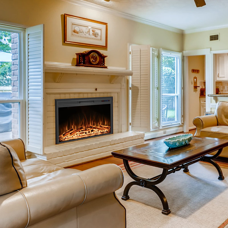 Electric Fireplace Inserts With Adjustable Flame Colors, Touch Screen & Remote, Recessed Wall Mounted, 750/1500w, Timer