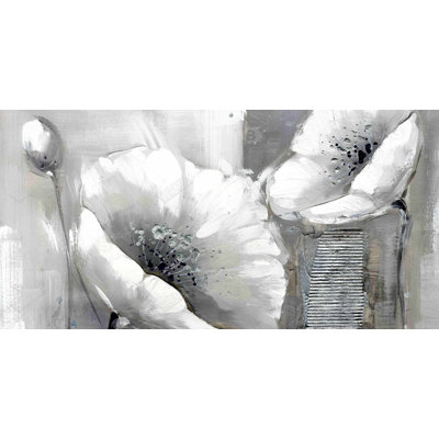 Industrial monochrome flowers - 15.75"x31.50" Desk mat