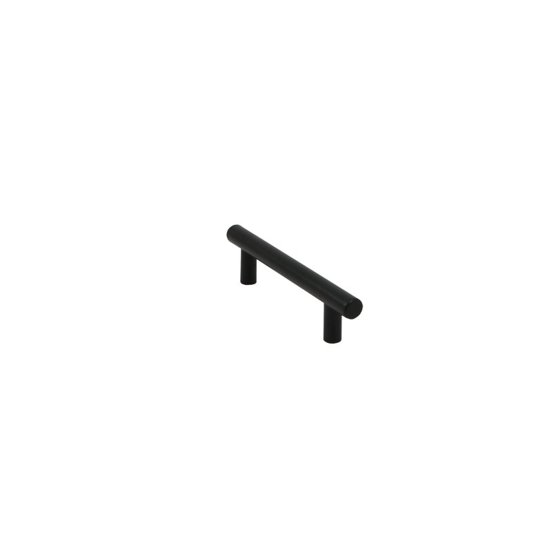 Matte Black Steel Cabinet Drawer Pull with Mounting Hardware