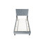 Ensemble de meubles de chambre à coucher 3 pièces comprenant un lit double de luxe, des tables de chevet et un revêtement en lin brossé gris.-1197604284