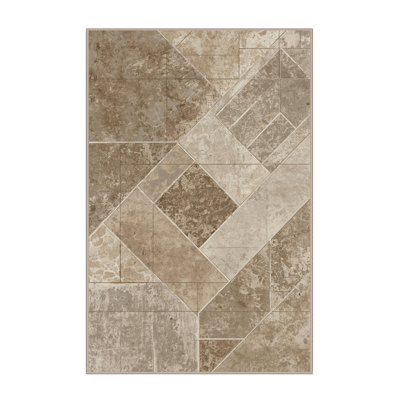 Tapis gris moelleux moelleux en pierre rustique de Pâques, 5 x 8