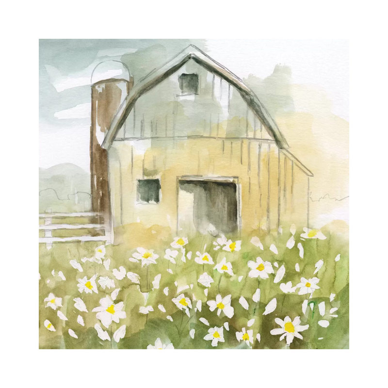 «Daisy Barn», reproduction sur toile, H 12 po x l 12 po x P 1,5 po, Toile tendue, Pas de tapis