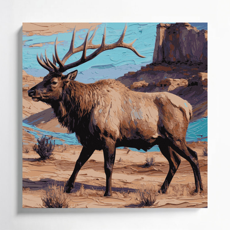 «Southwestern Animals», art mural gris sur toile 26, H 12 po x l 12 po