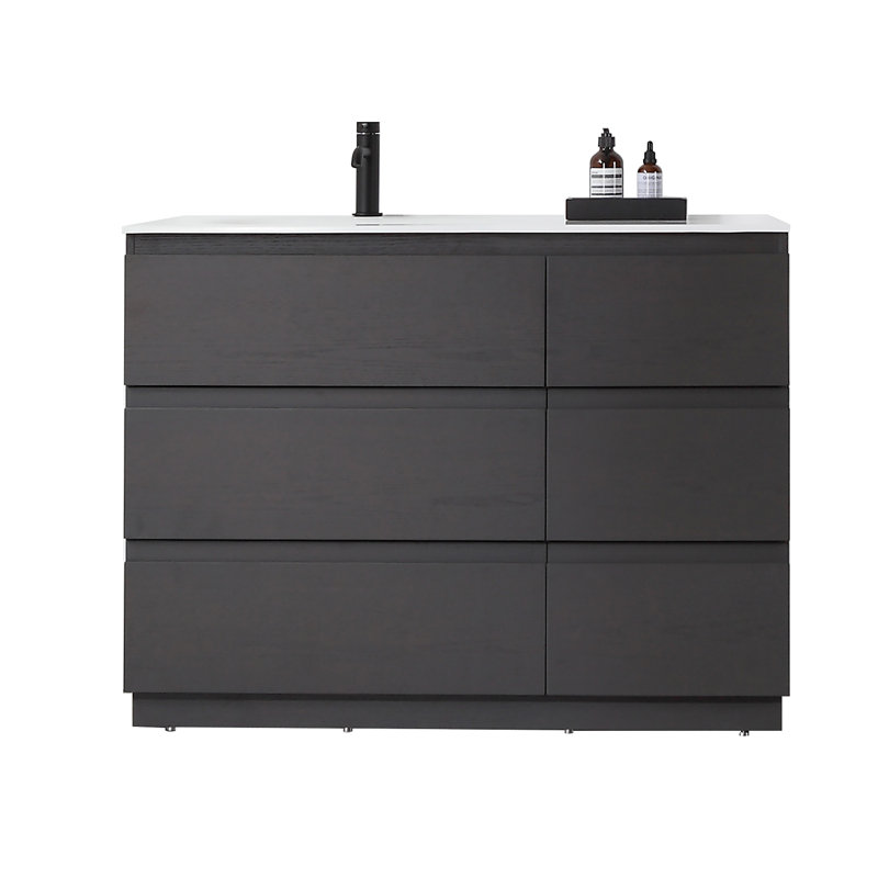 Ensemble de meuble-lavabo simple 42 po Arla, Gris anthracite