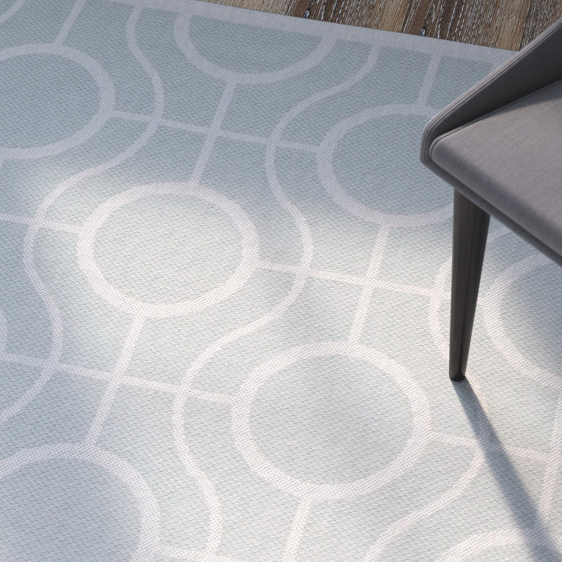 Tapis intérieur / extérieur gris Arneshia, Rectangle 4 pi x 5 pi 7 po