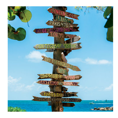 Key West Directional Sign IV by Philippe Hugonnard - Wrapped Canvas Print