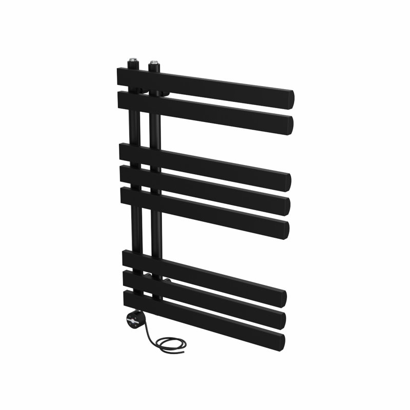 Cashtin Designer Towel Rail Heated Towel Rails, Black, 80cm H x 60cm W x 7.35cm D