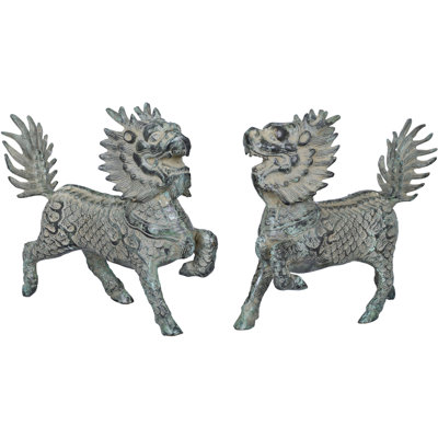 Paire de lions du temple bouddhiste tibétain