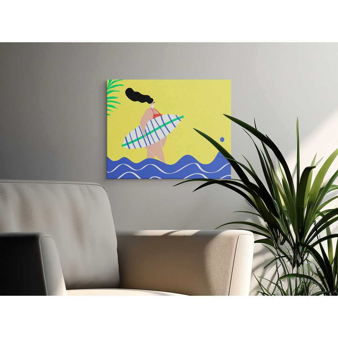 Surfer Girl Canvas Wall Art, Beach Vibes Decor, Gallery Wrapped Canvas Print, Modern Home Decor, Ready to Hang, Archival Quality