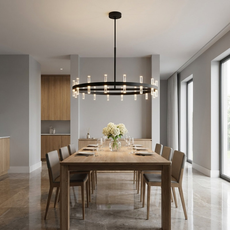 Lustre Meeks, H 6,2 po x l 36 po x P 36 po, Nuit noire, 32