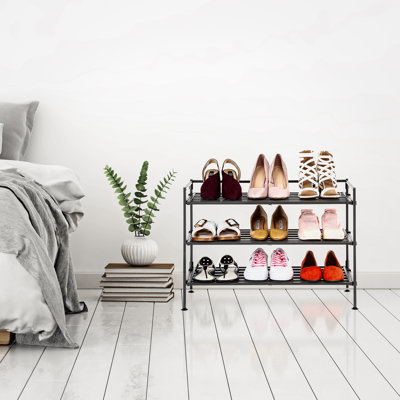 3-Tier (12 Pair) Stackable Resin Shoe Storage Rack