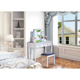 Elegant Mirror Dressing Table With Ample Storage