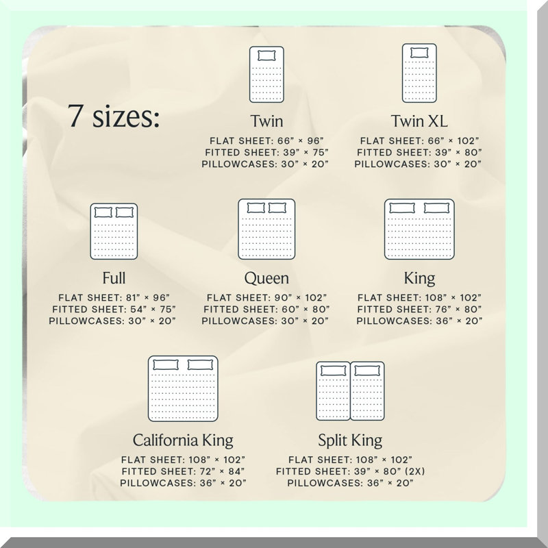 EcoCool Rayon From Bamboo Queen Sheet Set - Deep Pockets, Wrinkle Free, Cooling, Machine Washable, Hotel Bedding - Silky Soft Cream Sheets - 6 PC