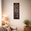 Décoration murale panneau de bois de manguier avec motif de feuilles et de volutes