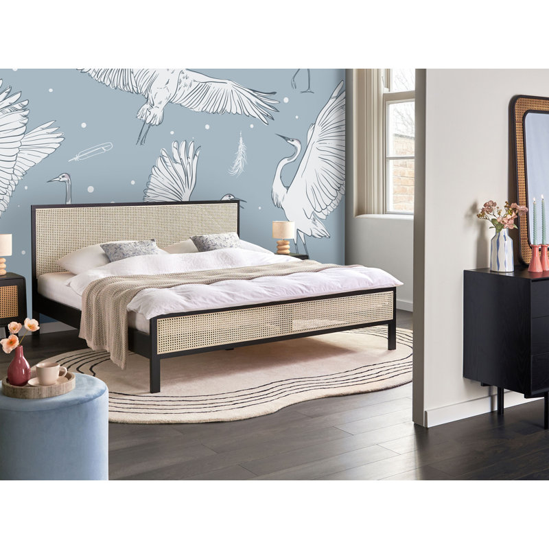 Bed Pine Wood SALERNAS, European Super King (180 x 200 cm), Black