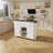 51" Rolling Kitchen Island With Retractable Dining Table And Power Socket - With 2 Drawers And 2 Door Cabinets