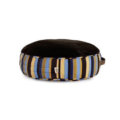 Round Stripe Pet Bed with Fur