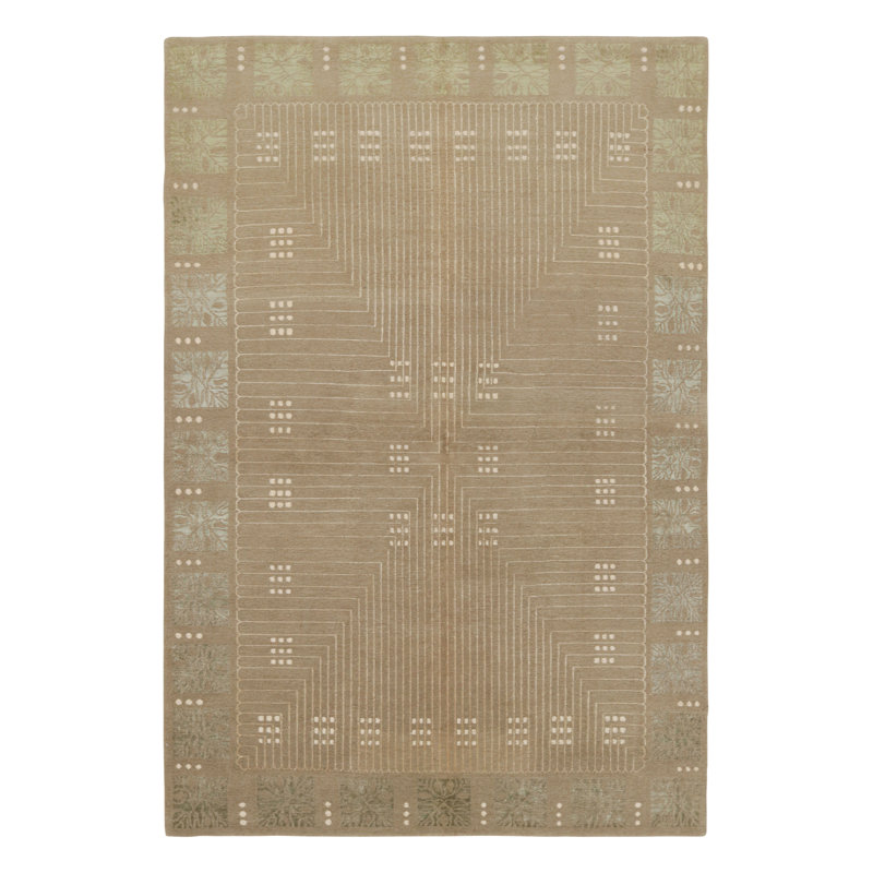 Rug & Kilim’S Austrian Art Deco Style Rug In Beige-Brown With Geometric Patterns