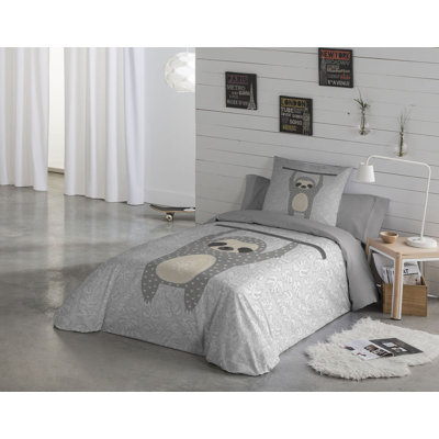 Ensemble de housse de couette en coton 2 pièces Sloth (l 66 po x L 86 po)