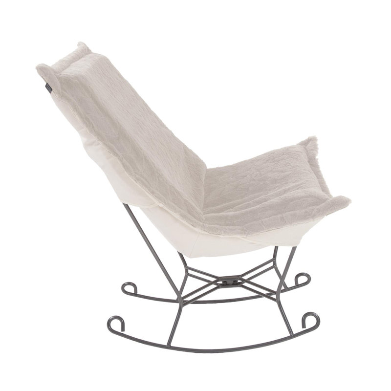 Rocker Angora Naturel Rouleau Puff, Naturel
