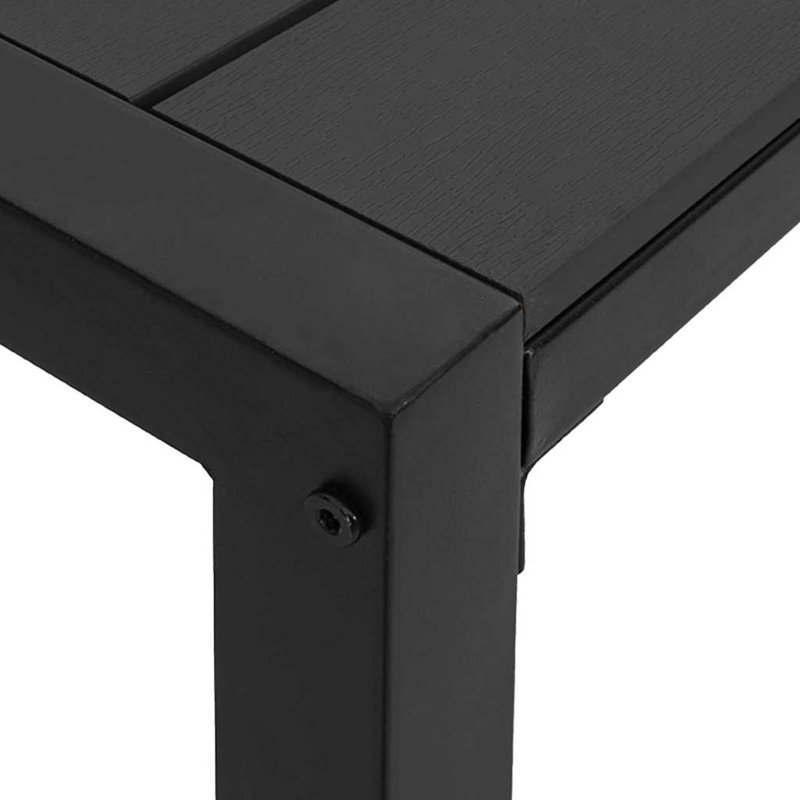  Garden Bench Steel Outdoor Seating Terrace Furniture Patio Metal Modern, Black