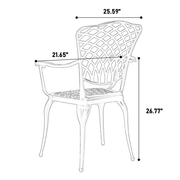 Ebern Designs 3 Piece Outdoor Patio Bistro - Cast Aluminum Table ...