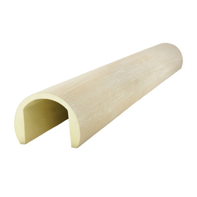 Heritage Timber Pueblo Sandblasted Faux Wood Log Beam, Round, 12"W x 9"H x 240"L, Vanilla Chai Finish