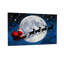 Noël, père Noël, traîneau, renne, lune, nuit, étoiles, Noël