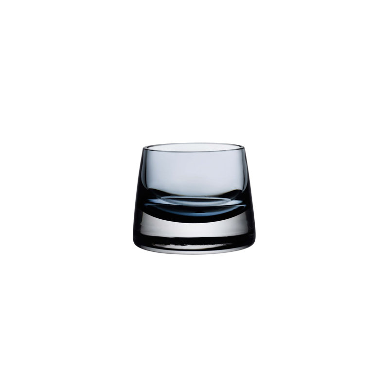 Ensemble de 2 porte-votives en cristal sans plomb Joy, Bleu acier, H 3,15 po x l 4 po x P 4 po