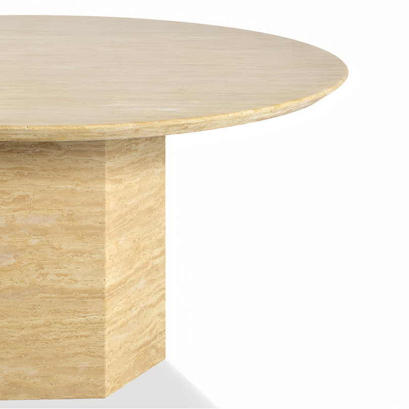 60"dia Classico Travertine Stone Round Dining Table