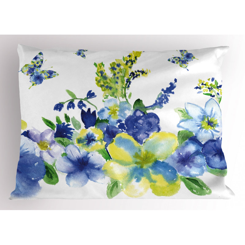 Spring Polyester Floral Sham Set, Twin