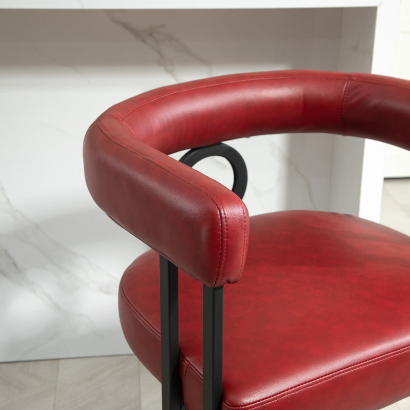 Chaise d'appoint avec structure en métal, chaise rembourrée, chaise simple rembourrée pour l'intérieur, Rouge vin