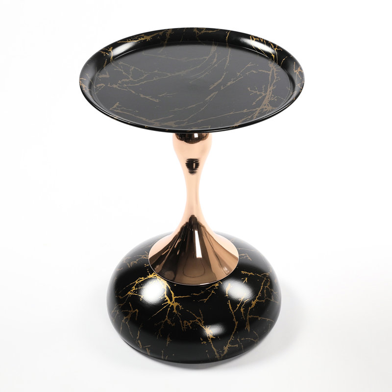 Table d'appoint ronde avec table de bout Mermaid, Noir