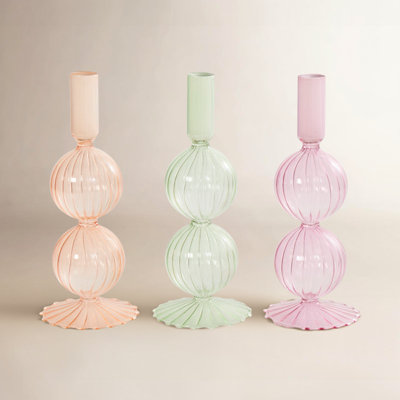 Bougeoir de table en verre 