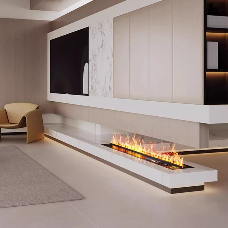 Humidificateur de flamme encastré 78,74 "avec fonction d'atomisation pour foyer électrique, H 6,3 po x l 78,74 po x P 9,45 po