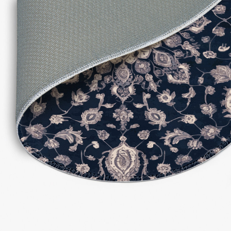 Tapis gris d'intérieur et d'extérieur Tabriz, Rond 5 pi