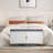 Rannie Modern Wide End Table With Cushioned Top And Cabinet Storage