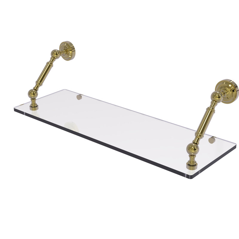 Tablette flottante Marchmont, Laiton non laqué, H 7,3 po x l 24 po x P 8 po