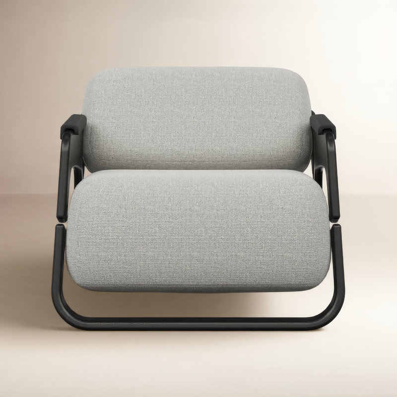 Modern Brazilian - Hermes Accent Chair - Harvest Natural, Nozes, Brown Leather, Harvest Natural Basketweave