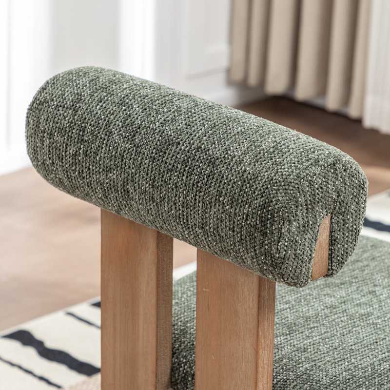Chaise rembourrée en bois massif Morral, Vert