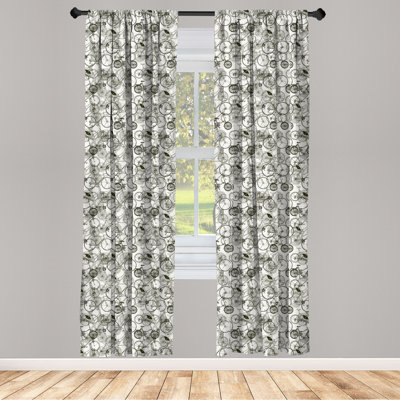Sketchy Semi-Sheer Rod Pocket Curtain Panels